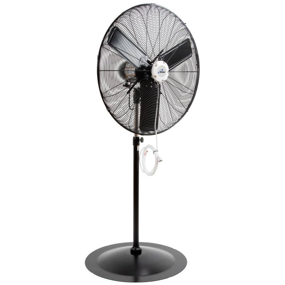 iLIVING Adjustable-Height 30 in. 8400 CFM 120-Volt 1.8 Amp Oscillating Pedestal Fan with Misting Kit ILG8P30M