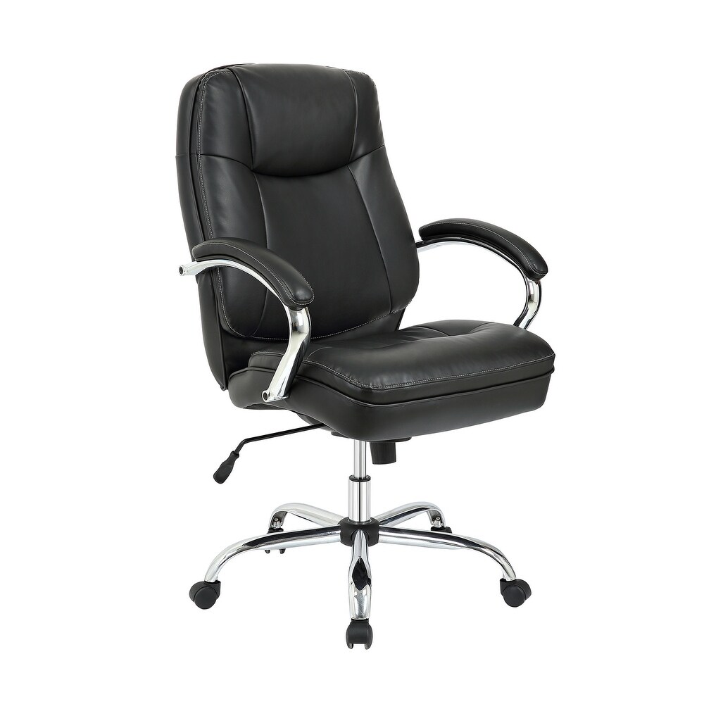 Big and Tall Executive Office Chair  Black  400lbs Weight Capacity  Chrome Frame