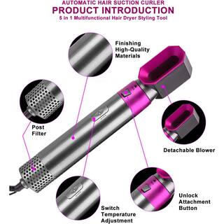 Aoibox 5 in.-1 Curling Wand Hair Dryer Set Professional Hair Curling Iron for Multiple Hair Types and Styles Fuchsia SNSA10IN036