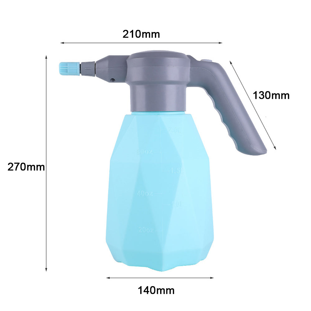 Electric Plant Sprayer 2L/0.5 Gallon Garden Sprayer Rechargeable Automatic Plant Mister Spray Bottle with Adjustable Spout， Extended Nozzle for Garden Fertilizing Cleaning (Blue)