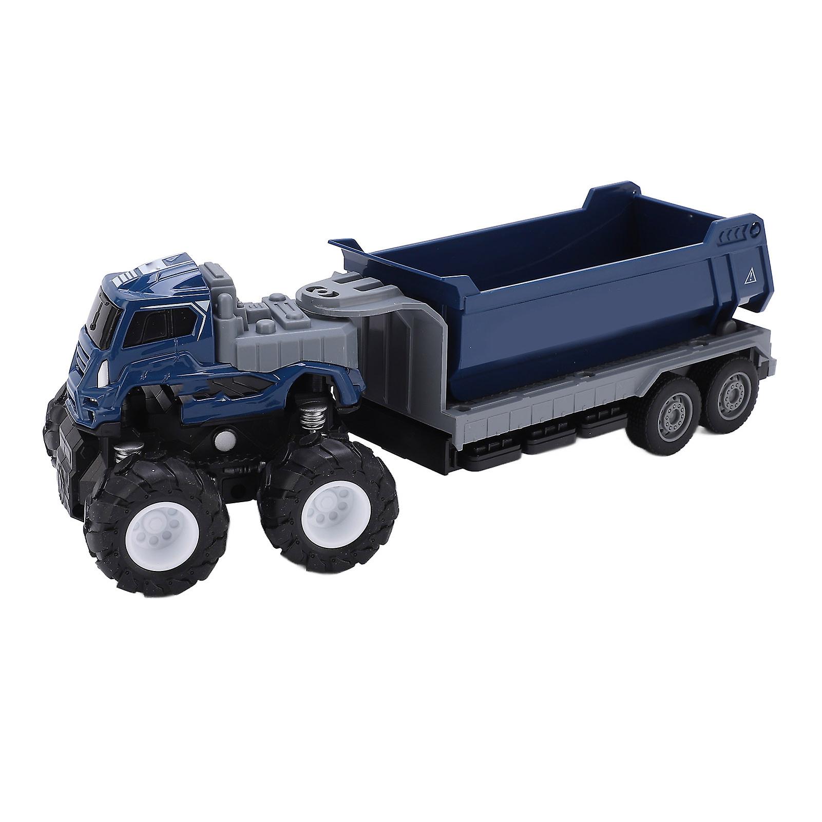 Kids Four Drive Inertial Alloy Transport Trailer Engineering Freight Vehicle Toy Car Model