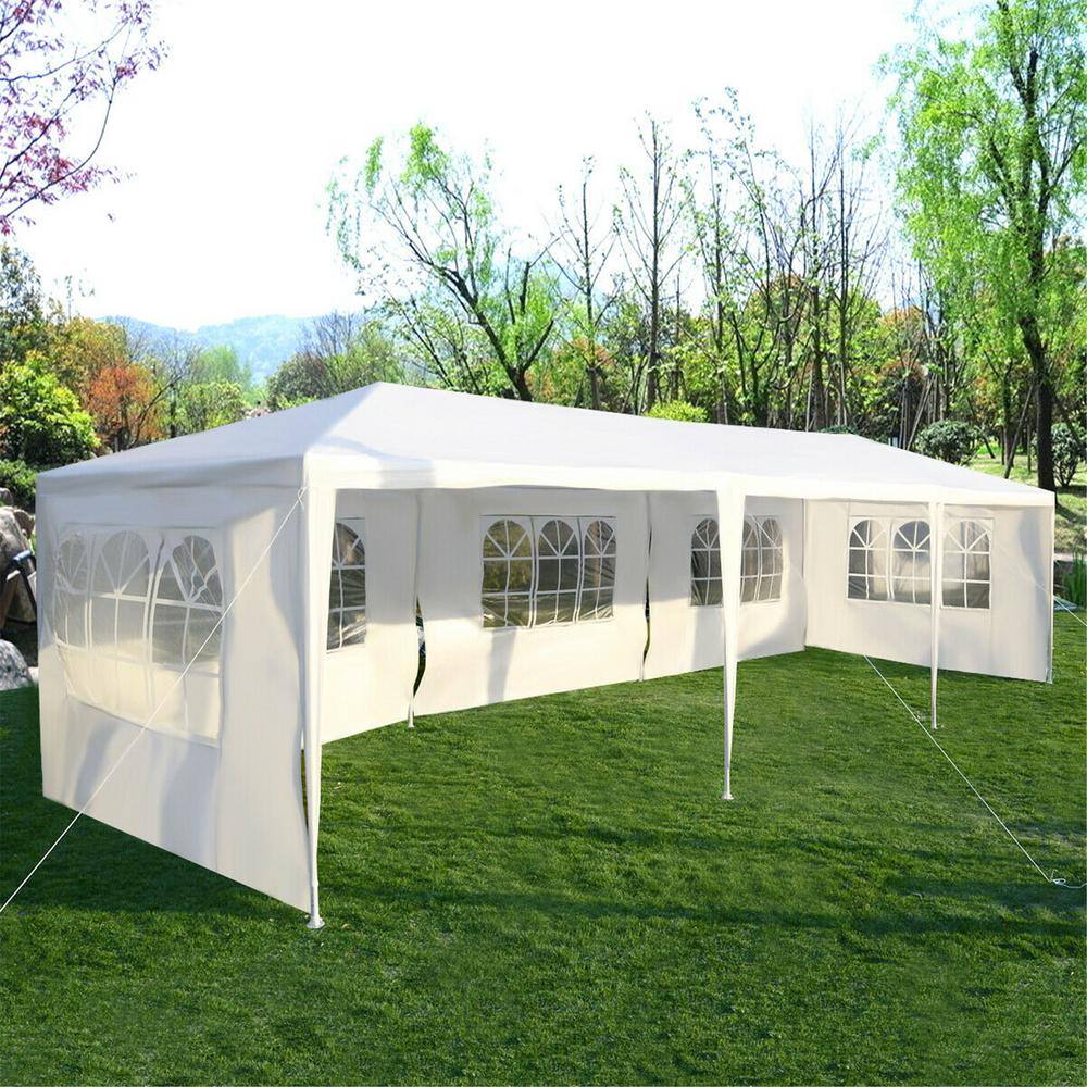 10 ft. x 30 ft. White Outdoor Party Wedding 5 Sidewall Tent Canopy Gazebo CS-OP3935WH