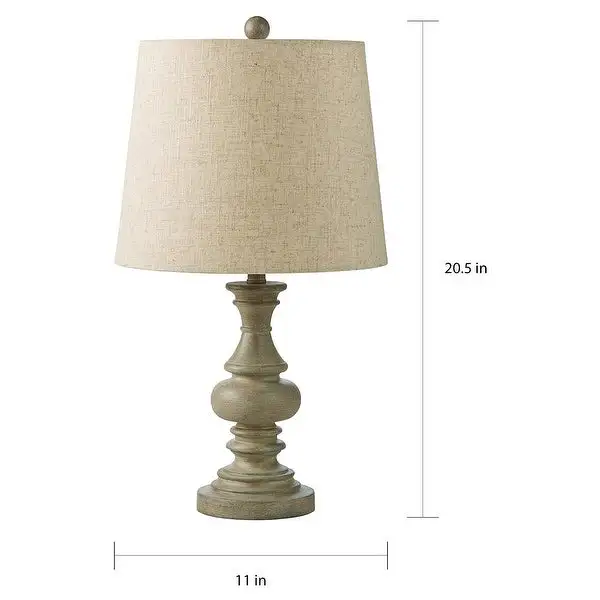 Adesso Distressed Gray Vintage Farmhouse Table Lamp