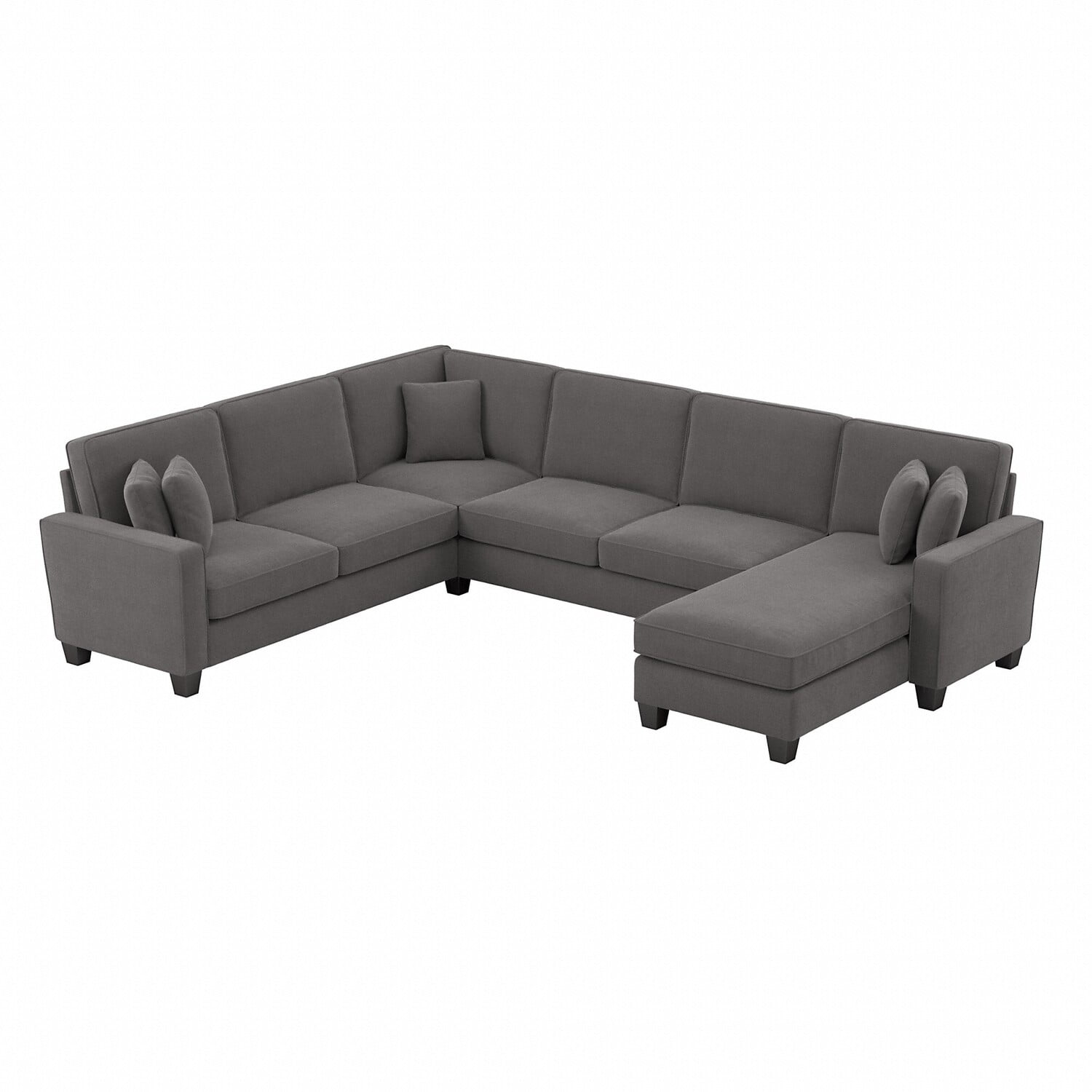 Bush Furniture Stockton 127W U Shaped Sectional Couch with Reversible Chaise Lounge