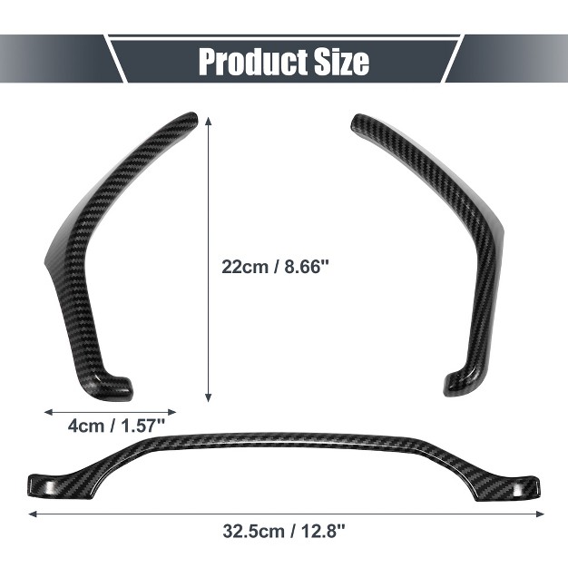 Unique Bargains Dashboard Side Meter Trim Cover Kit Dashboard Surround Frame For Ford F 150 F 250 F 350 2015 2020 Black Carbon Fiber 3pcs