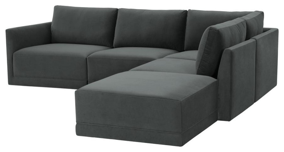 Willow Charcoal Modular RAF Sectional   Contemporary   Sofas   by BisonOffice  Houzz