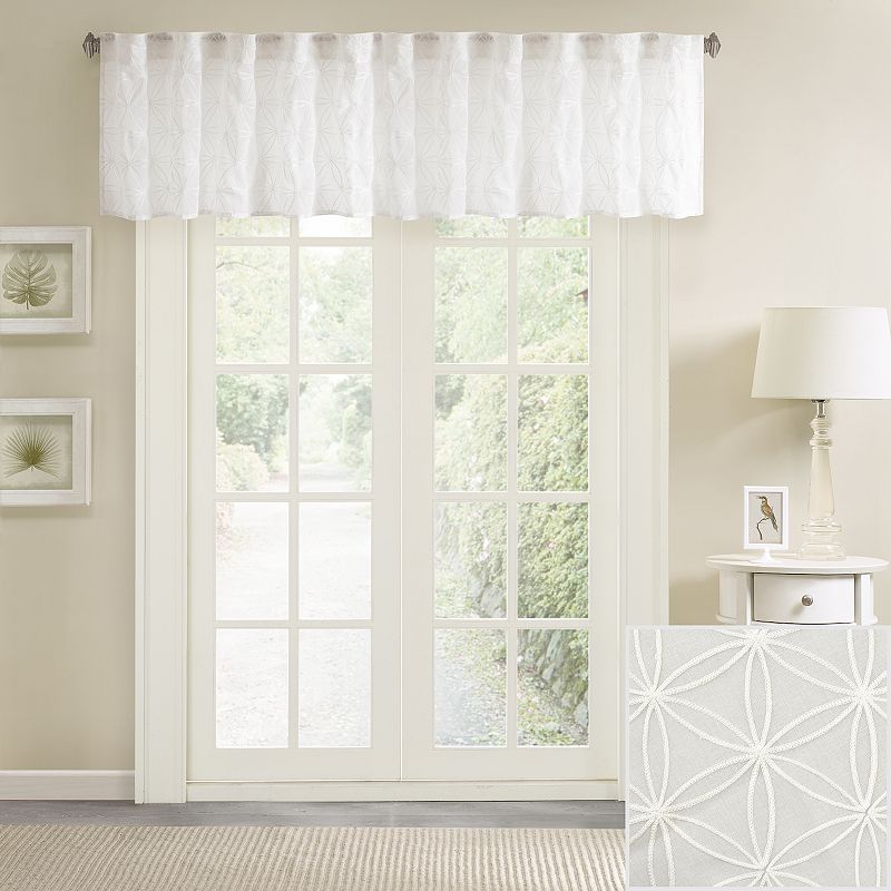 Madison Park Kida Sheer Embroidered Window Valance