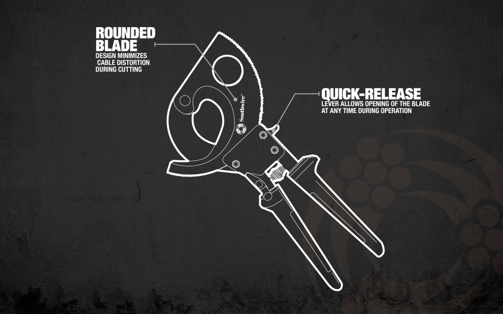 Southwire Ratcheting Cable Cutters 750 CU/1000 AL with Comfort Grip Handles