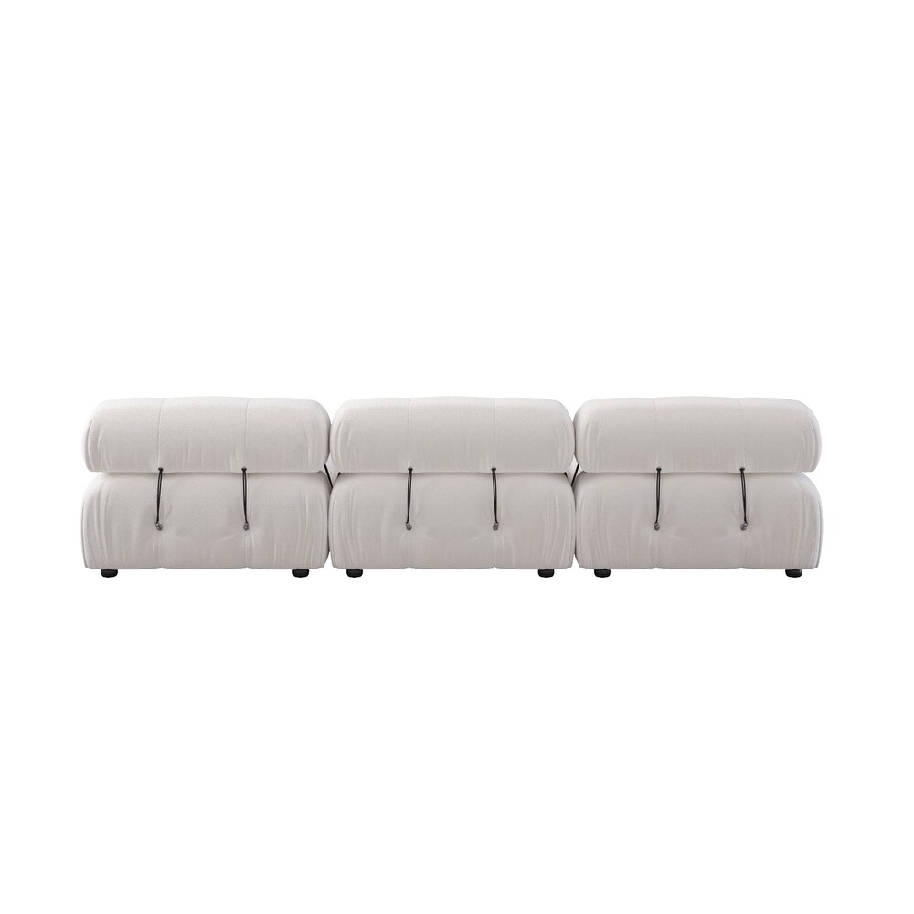 L shape Teddy Sectional Sofa Soft Couch