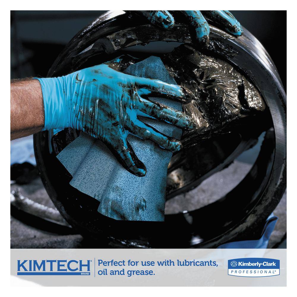 Kimtech Oil Grease and Ink Cloths Quarter-Fold 12-12 in. x 12 in. Blue 66Box 8 BoxesCarton KCC33560