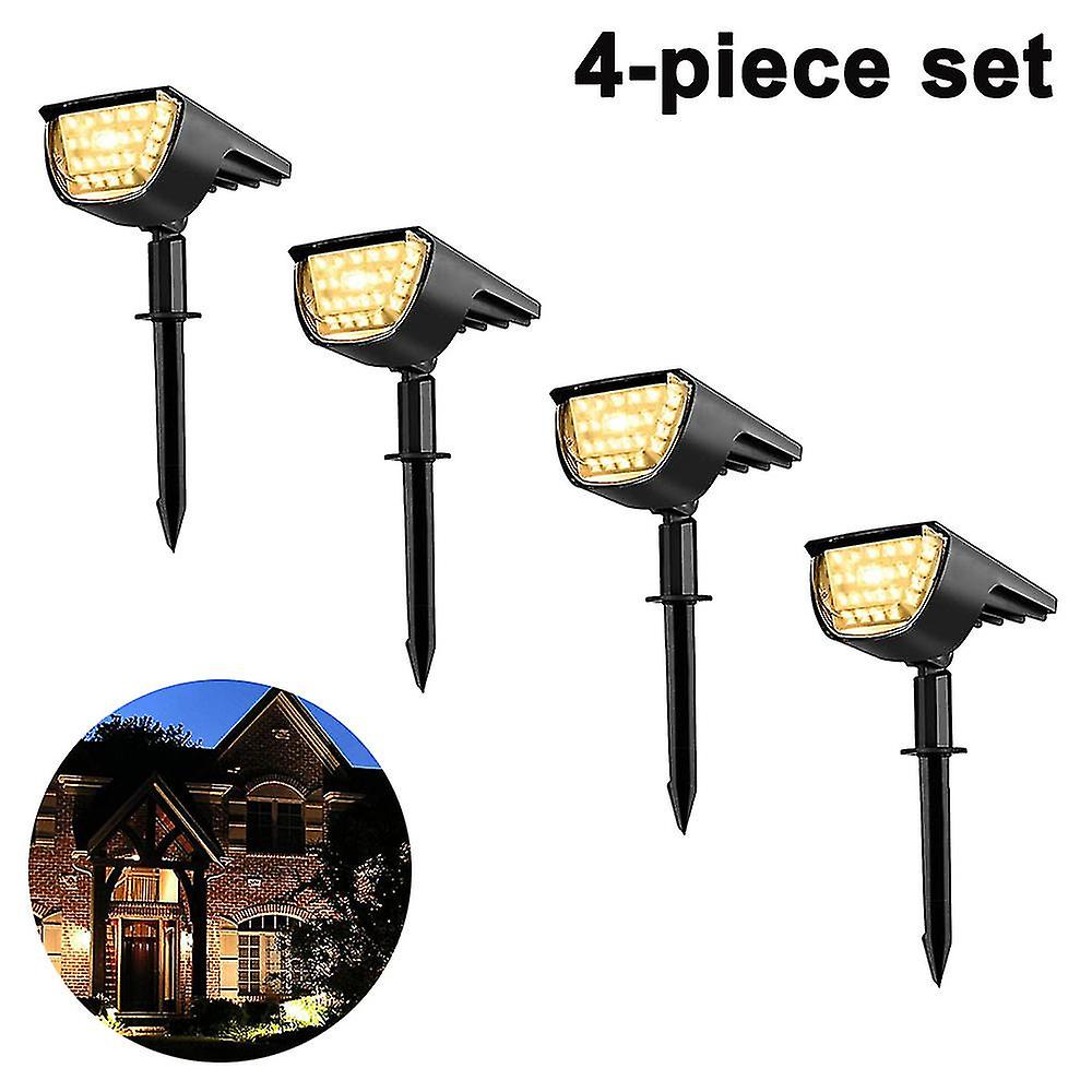 4 Pack Solar Landscape Spot Lights Outdoor 32 Led Ip65 Waterproof Wireless Lights Compatible With Garden Yard Driveway Walkway Pool Patio