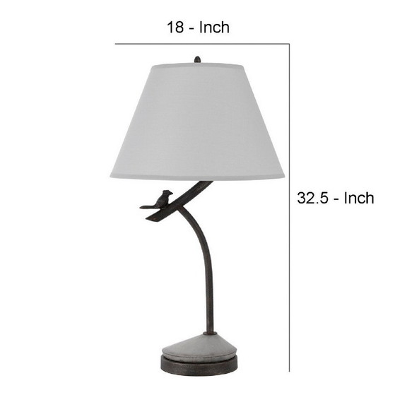 Benjara BM272336 33 Inch Table Lamp with Dimmer  S...