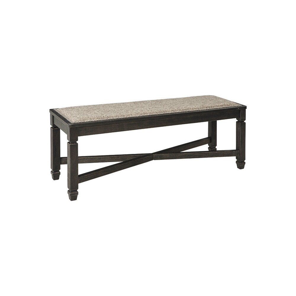 Signature Design By Ashley Tyler Creek Upholstered Dining Bench   Black/Grayish Brown