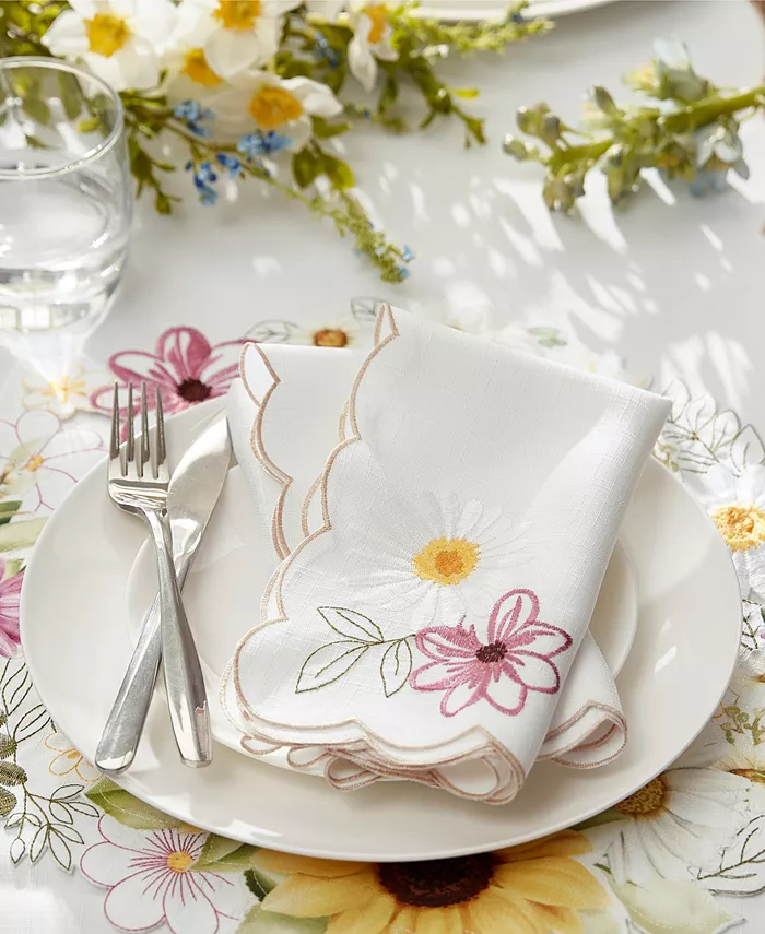 Elrene Sunflower and Daisies Table Linens Collection