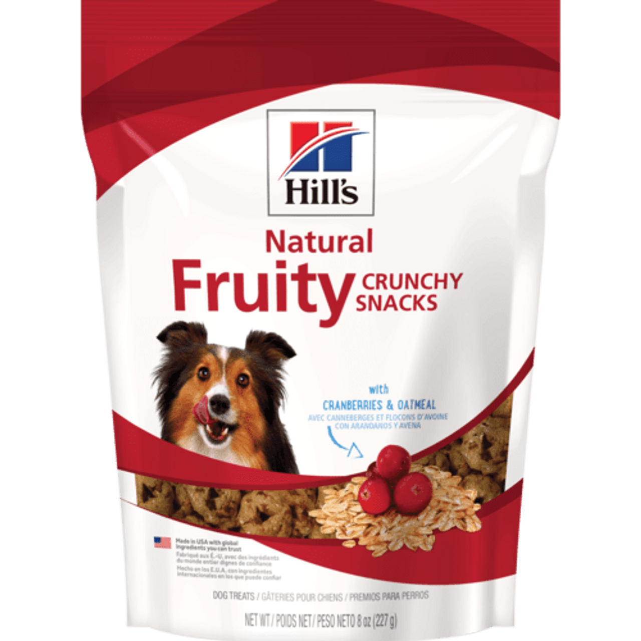 Hill's Science Diet Natural Fruity Crunchy Cranberries and Oatmeal Snacks Dog Treats， 8oz.