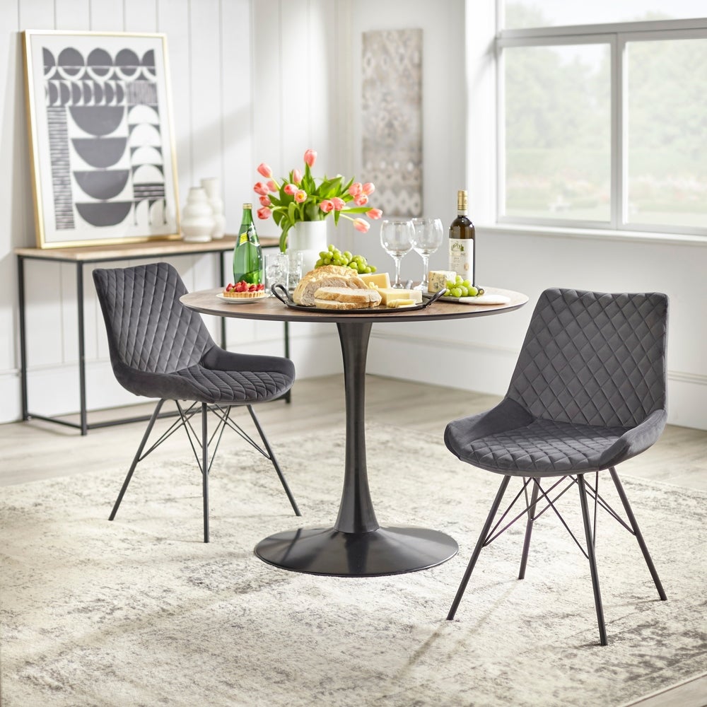 angelo:HOME Dining Chair - Kavitt - set of 2 (grey/walnut/black)