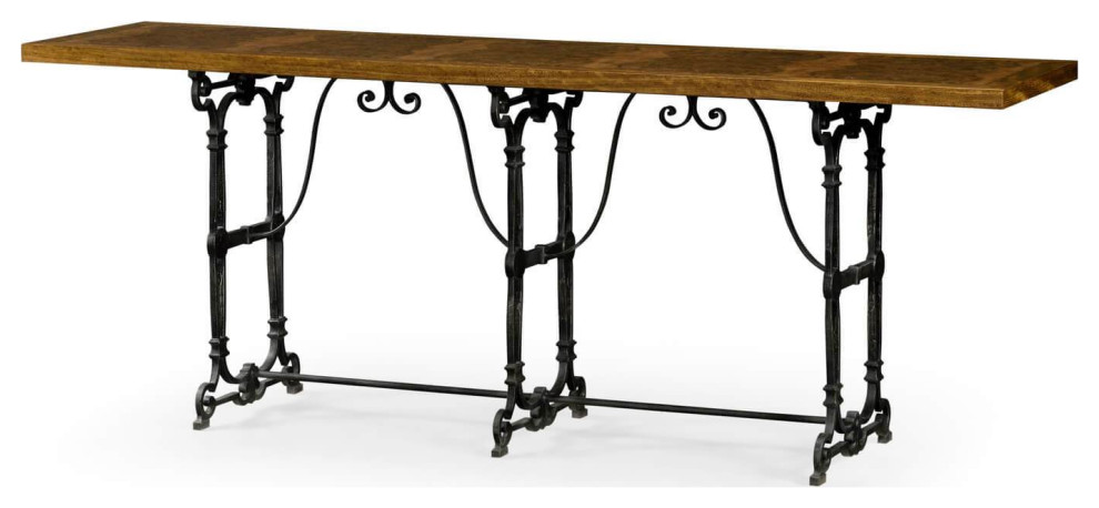 French Burl and Iron Console   Mediterranean   Console Tables   by English Georgian America  Houzz