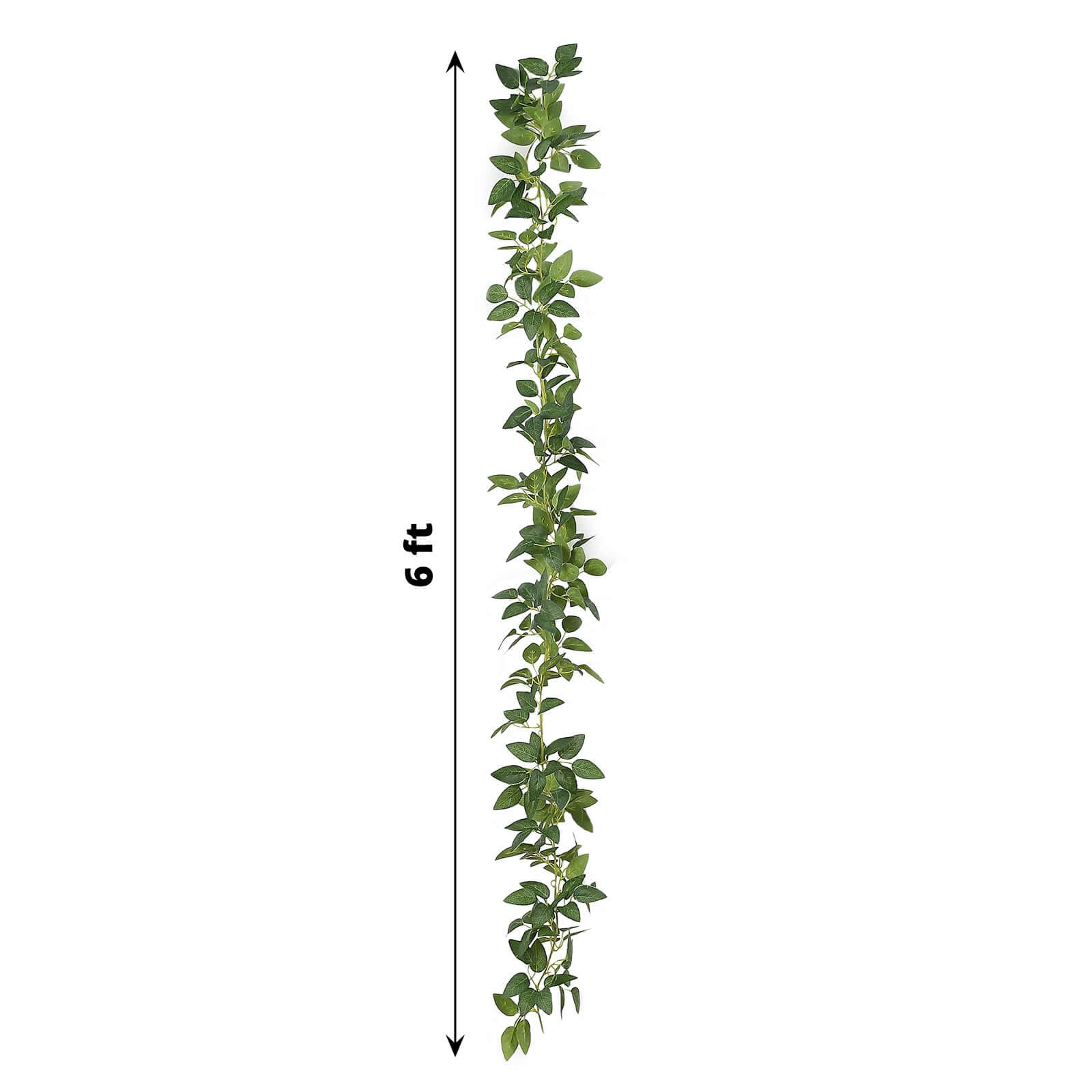 Real Touch Green Artificial Silk Rose Leaf Table Garland, Flexible Hanging Greenery Vine 6ft