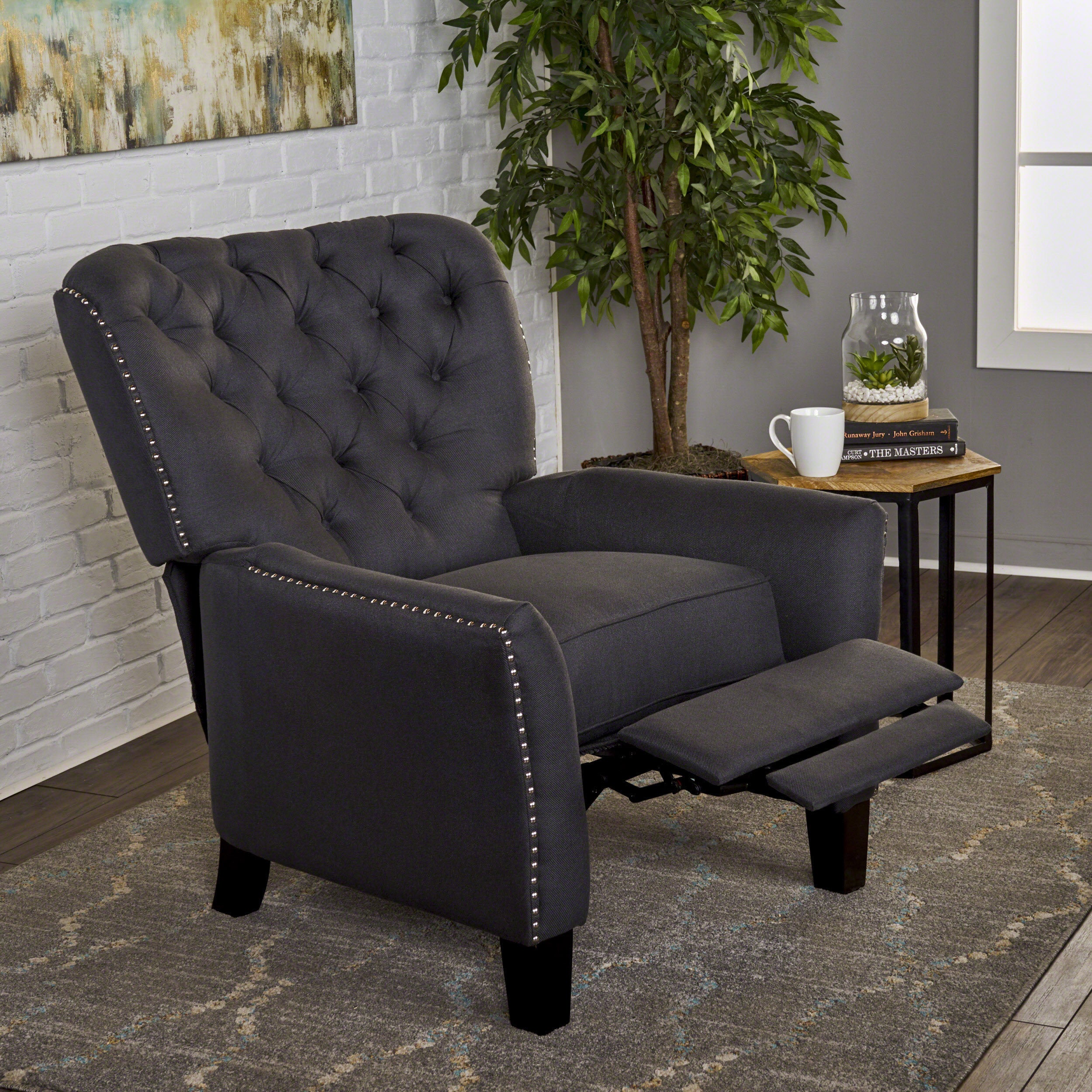 Carlyle Tufted Back Fabric Recliner Armchair