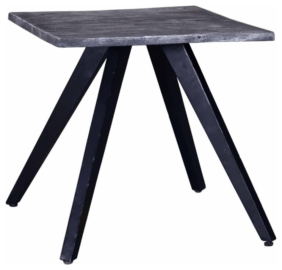 Primo International Jett Modern Wood and Metal End Table in Gray   Industrial   Side Tables And End Tables   by Homesquare  Houzz