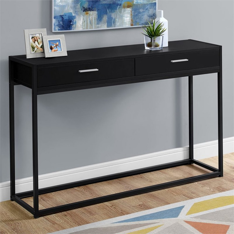 Accent Table Console Entryway Narrow Sofa Living Room Bedroom Metal Grey   Industrial   Console Tables   by Homesquare  Houzz