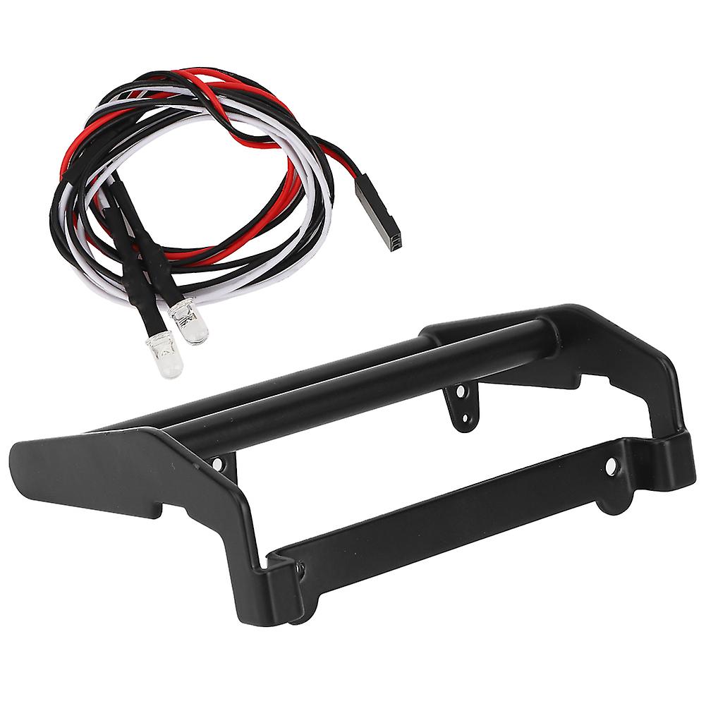 Metal Anti Collision Front Bumper With Led Light Fit For Traxxas Trx-4 82046-4 1/10 Rc Car(black )