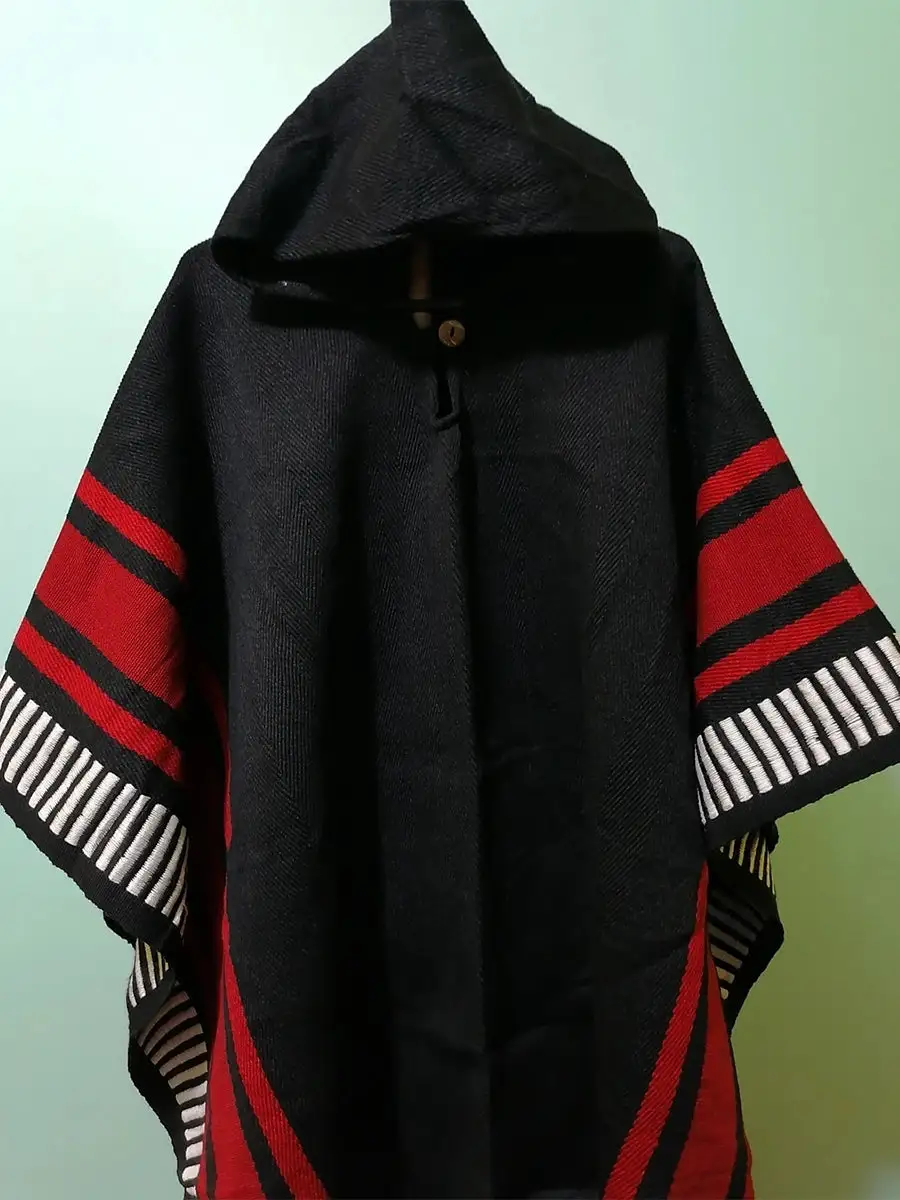 Ethnic Style Striped Printed Hooded Cloak