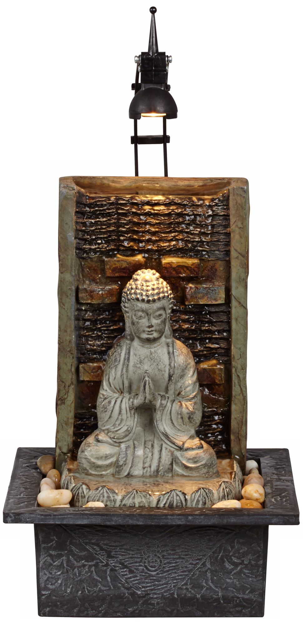 John Timberland Zen Buddha Tabletop Water Fountain 11 1/2