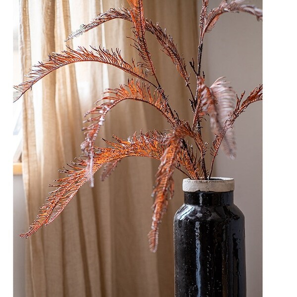 RusticReach Tall Red Brown Artificial Fern Leaf Stem 48 Tall