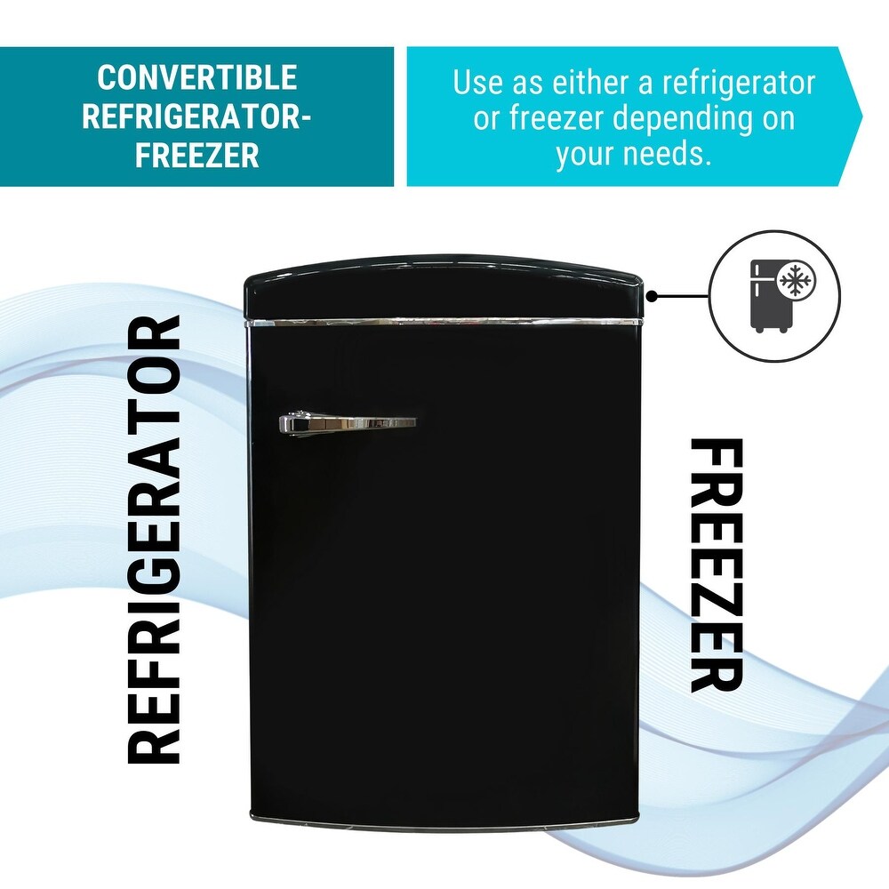 Conserv 3.2 cu. ft. Retro Convertible Refrigerator Freezer Frost Free in Black