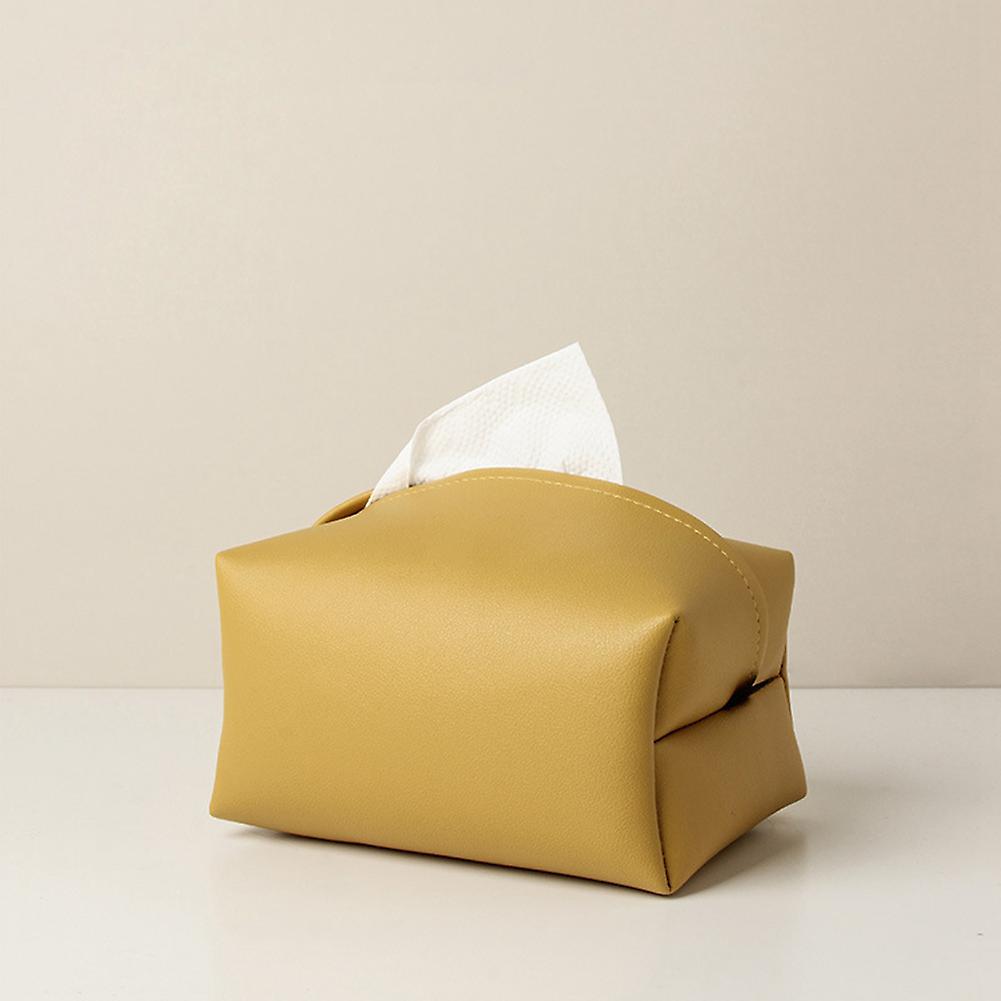 Car Leather Tissue Box Household Simple Napkin Paper Box Creative Tissue Box For Car Living Room Bedroom Study Bathroom Bedroom Dressing Table Orange