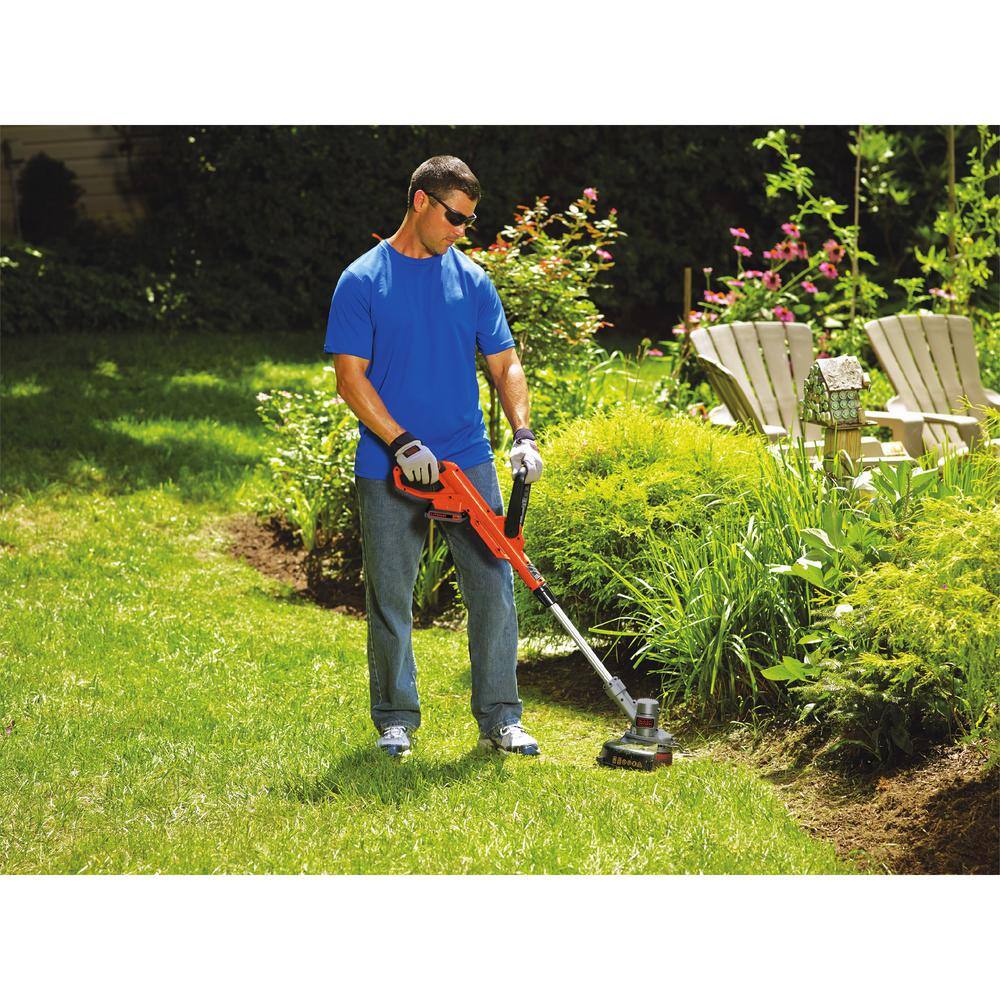 BLACK+DECKER 20V MAX Cordless Battery Powered 2-in-1 String Trimmer  Lawn Edger with 3-Pack of Trimmer Line LST3003ZP