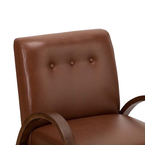 Panope Contemporary Leather Armchair with Button-tufted Back by HULALA HOME