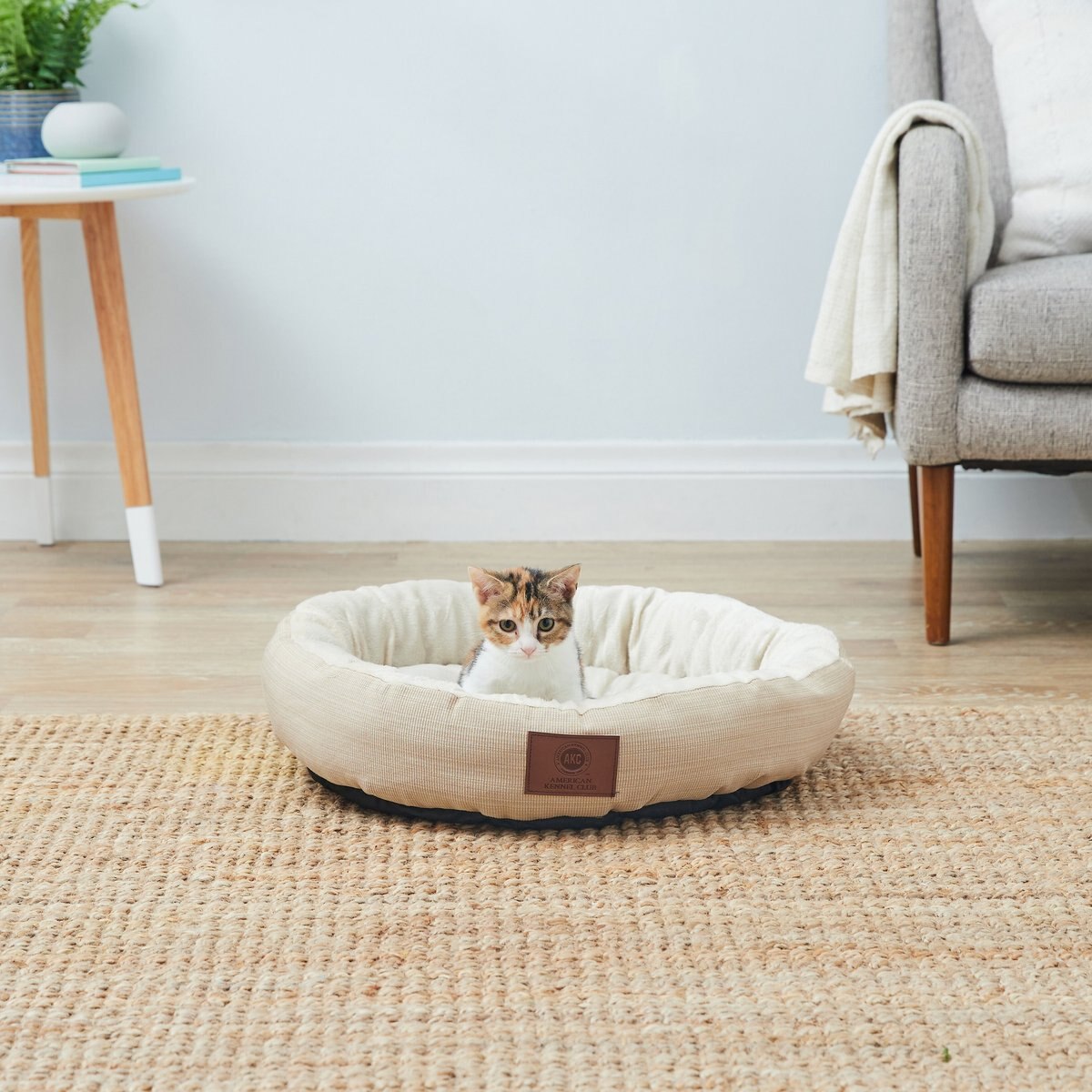 American Kennel Club AKC Casablanca Bolster Cat and Dog Bed