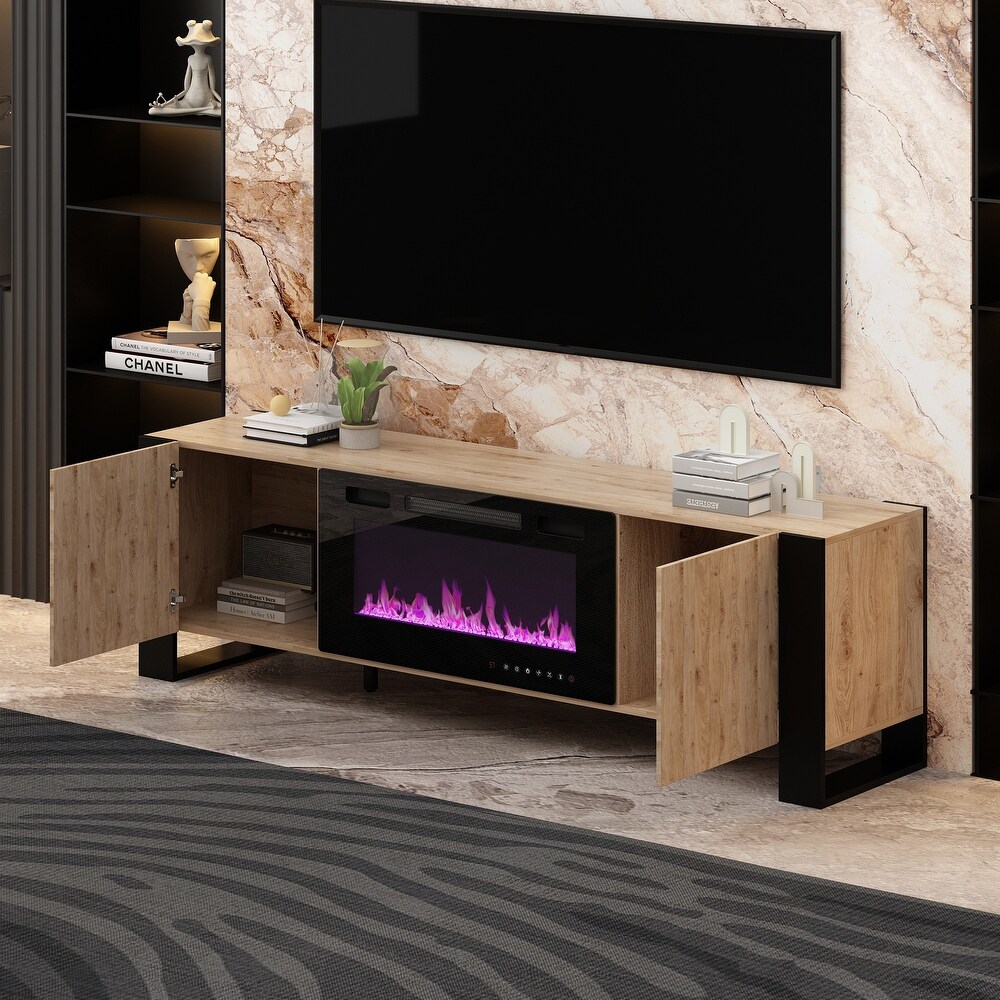 Entertainment Center with Fireplace Option:2 Flame Modes1500W 68.9\