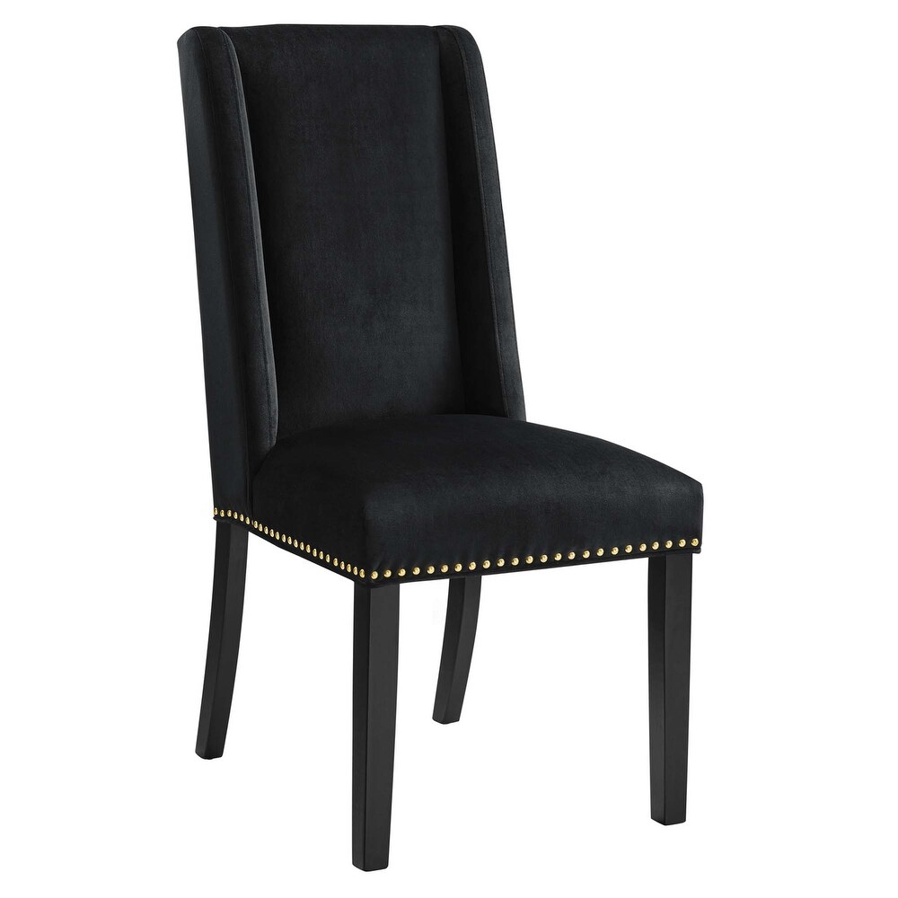 Baron Performance Velvet Dining Chairs   Set of 2