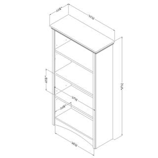 South Shore 57.62 in. Pure White Faux Wood 4-shelf Standard Bookcase with Adjustable Shelves 7360767