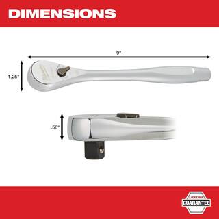 MW 38 in. SAE Low Profile 6-Point Sockets with FOUR FLAT Sides and 38 in. Drive Ratchet (11-Piece) 48-22-9403-48-22-9038