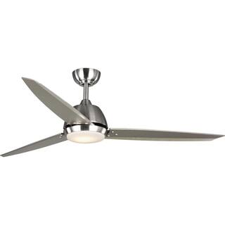 Progress Lighting Oriole 3-Blade 60 in. Integrated LED Brushed Nickel Ceiling Fan with Light Kit P2592-0930K