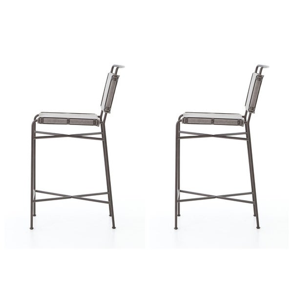 Wharton Counter Stool (Grey， Set of 2)