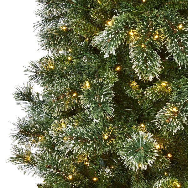 9' Wisconsin Slim Snow Tip Pine Christmas Tree with 800 Clear Lights