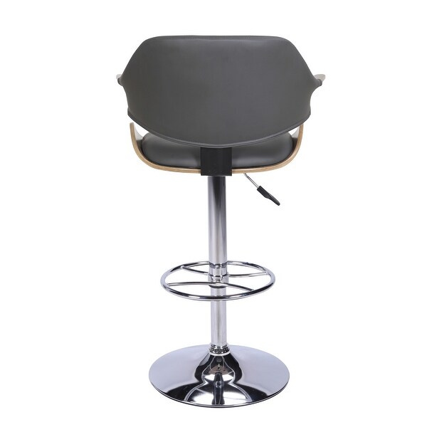 Somette Curved Back Adjustable Height Stool， Gray