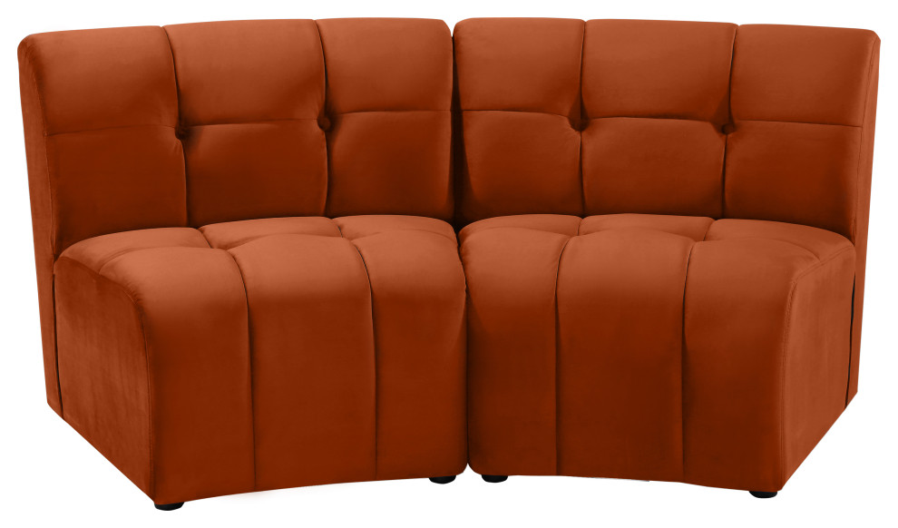 Limitless Modular Velvet 1 Piece Sectional   Contemporary   Loveseats   by Meridian Furniture  Houzz