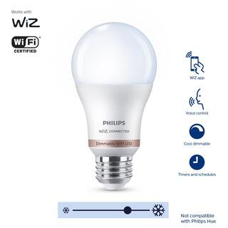 Philips Daylight A19 LED 60W Equivalent Dimmable Smart Wi-Fi Wiz Connected Wireless Light Bulb (1-Pack) 555482