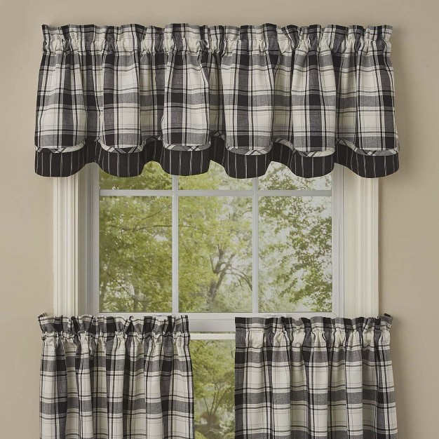 Park Designs Crossroads Lined Layered Valance 72 x27 x27 l Black