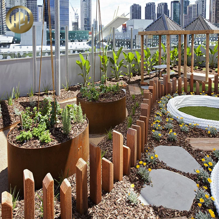 Factory Supply Corten Steel Metal Simple Courtyard Edging Border