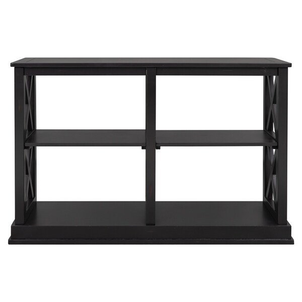 Console Table with 3-Tier Open Storage Spaces and 