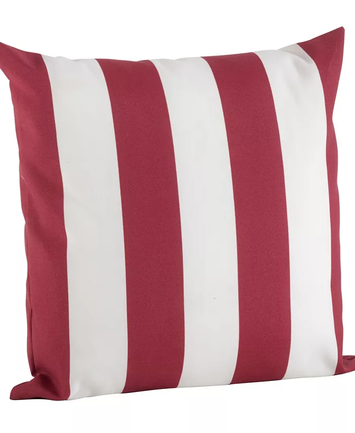 Saro Lifestyle Classic Wide Stripe Decorative Pillow， 17 x 17