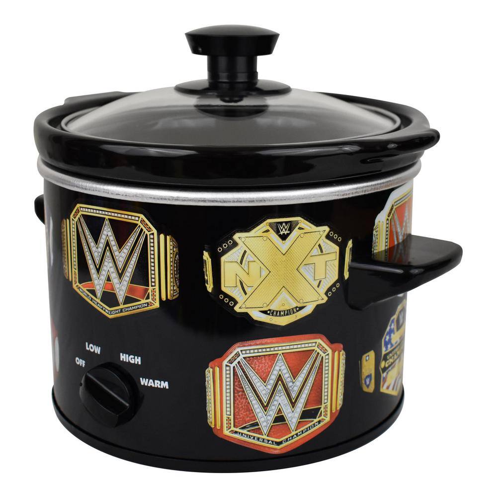 Uncanny Brands 2 qt. Black Ceramic WWE Championship Belt Slow Cooker SC2-WWE-CHB