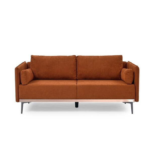 Modern Sofa 3Seat Couch with Stainless Steel Trim